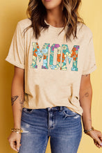 Load image into Gallery viewer, Khaki MOM Floral Letter Print T Shirt
