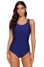 Load image into Gallery viewer, Navy Blue Criss Cross Back One Piece Swimsuit
