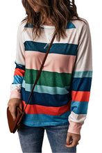 Load image into Gallery viewer, Striped Color Block Long Sleeve Top
