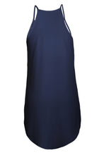 Load image into Gallery viewer, Blooming Peony Print Navy Sleeveless Dress
