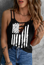 Load image into Gallery viewer, American Flag Print Cut Out Spaghetti Strap Tank Top
