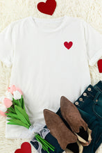 Load image into Gallery viewer, Valentines Heart Pattern Embroidery T Shirt
