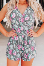 Load image into Gallery viewer, Vintage Wash Floral Print Sleeveless Romper
