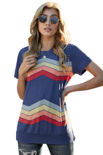 Load image into Gallery viewer, Colorful Wavy Stripes Print Short Sleeve Tee
