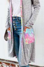 Load image into Gallery viewer, Tie-dye Patchwork Long Striped Cardigan with Pockets
