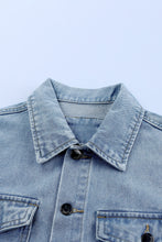 Load image into Gallery viewer, Acid Wash Flap Pocket Boyfriend Shacket
