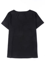 Load image into Gallery viewer, Sequin Trim V Neck Chest Pocket Plus Size Tee
