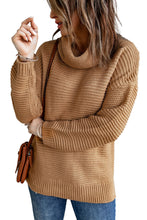 Load image into Gallery viewer, Khaki Cozy Long Sleeves Turtleneck Sweater
