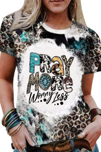 Load image into Gallery viewer, Pray More Graphic Western Fashion Bleached T-shirt

