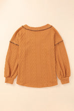 Load image into Gallery viewer, Textured V Neck Long Sleeve Knit Top
