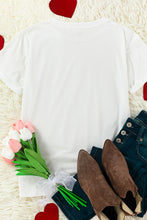 Load image into Gallery viewer, Valentines Heart Pattern Embroidery T Shirt
