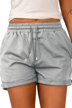 Load image into Gallery viewer, Tie Waist Side Pockets Cuffed Lounge Shorts
