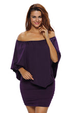 Load image into Gallery viewer, Multiple Dressing Layered Purple Mini Poncho Dress

