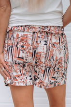 Load image into Gallery viewer, Multicolor Dazzling Print Ruffle Trim Drawstring Shorts
