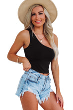 Load image into Gallery viewer, One Shoulder Sleeveless Crop Top

