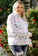 Load image into Gallery viewer, Print Brushed Fleece Cowl Neck Plus Size Top
