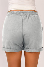 Load image into Gallery viewer, Tie Waist Side Pockets Cuffed Lounge Shorts
