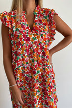 Load image into Gallery viewer, Ruffle Sleeve V-Neck Floral Dress
