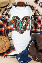 Load image into Gallery viewer, XOXO Heart Shaped Print Crew Neck Graphic Tee
