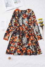 Load image into Gallery viewer, Floral Print Ruched Long Sleeve Dress
