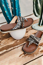 Load image into Gallery viewer, Studded Animal Print Flip Flop Sandals
