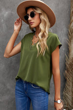 Load image into Gallery viewer, V Neck Lace Trim T-shirt
