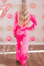 Load image into Gallery viewer, 2pcs Leopard Satin Long Sleeve Pajamas Set
