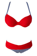 Load image into Gallery viewer, Sexy Red Padded Gather Push-up Bikini Set
