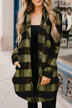 Load image into Gallery viewer, Turn-down Collar Plaid Shirt Coat
