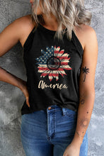 Load image into Gallery viewer, America Stars and Stripes Sunflower Tank Top
