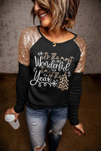 Load image into Gallery viewer, Wonderful Christmas Season Graphic Sequin Shoulder Top
