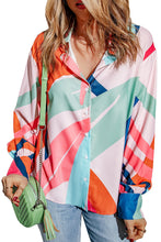 Load image into Gallery viewer, Multicolor Abstract Print Cuffed Sleeve Shirt

