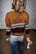 Load image into Gallery viewer, Printed Crew Neck Knit Sweater
