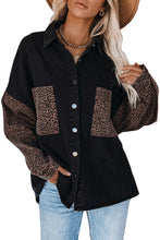 Load image into Gallery viewer, Contrast Leopard Denim Jacket
