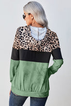 Load image into Gallery viewer, Leopard Tie Dye Colorblock Hoodie
