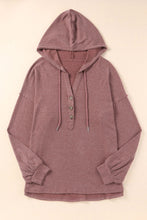 Load image into Gallery viewer, Buttoned High and Low Hem Hoodie
