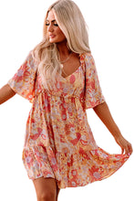 Load image into Gallery viewer, Wide Flutter Sleeve Floral Dress
