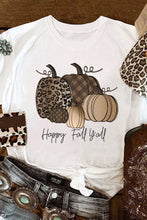 Load image into Gallery viewer, Happy Fall Y&#39;all Pumpkin Print Graphic T Shirt
