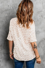 Load image into Gallery viewer, Animal Print V-neck Rolled Sleeve Tunic Top
