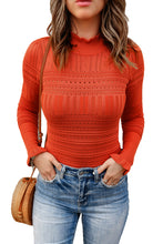 Load image into Gallery viewer, Crochet Hollowed Knit long Sleeve Pullover
