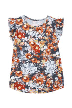 Load image into Gallery viewer, Multicolor Vintage Floral Flutter Sleeve Plus Top
