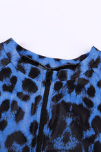 Load image into Gallery viewer, Leopard Print Zipper Cut-out Rash Guard Swimsuit
