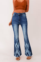 Load image into Gallery viewer, Western Pattern High Rise Flare Jeans
