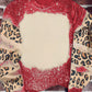 Red Tie Dye Leopard Drop Shoulder Sweatshirt