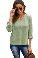 Load image into Gallery viewer, Buttoned Drop Shoulder Knitted Sweater
