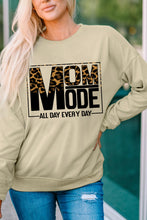 Load image into Gallery viewer, Khaki MOM MODE Leopard Print Long Sleeve Sweatshirt
