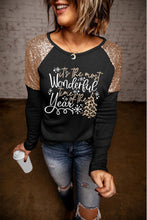 Load image into Gallery viewer, Wonderful Christmas Season Graphic Sequin Shoulder Top
