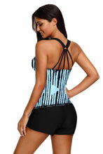 Load image into Gallery viewer, Stripes Strappy Back Tankini Top
