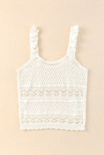 Load image into Gallery viewer, Ruffle Straps Crochet Knit Tank Top
