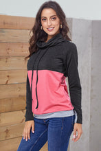 Load image into Gallery viewer, Charcoal Pink Colorblock Thumbhole Sleeved Sweatshirt
